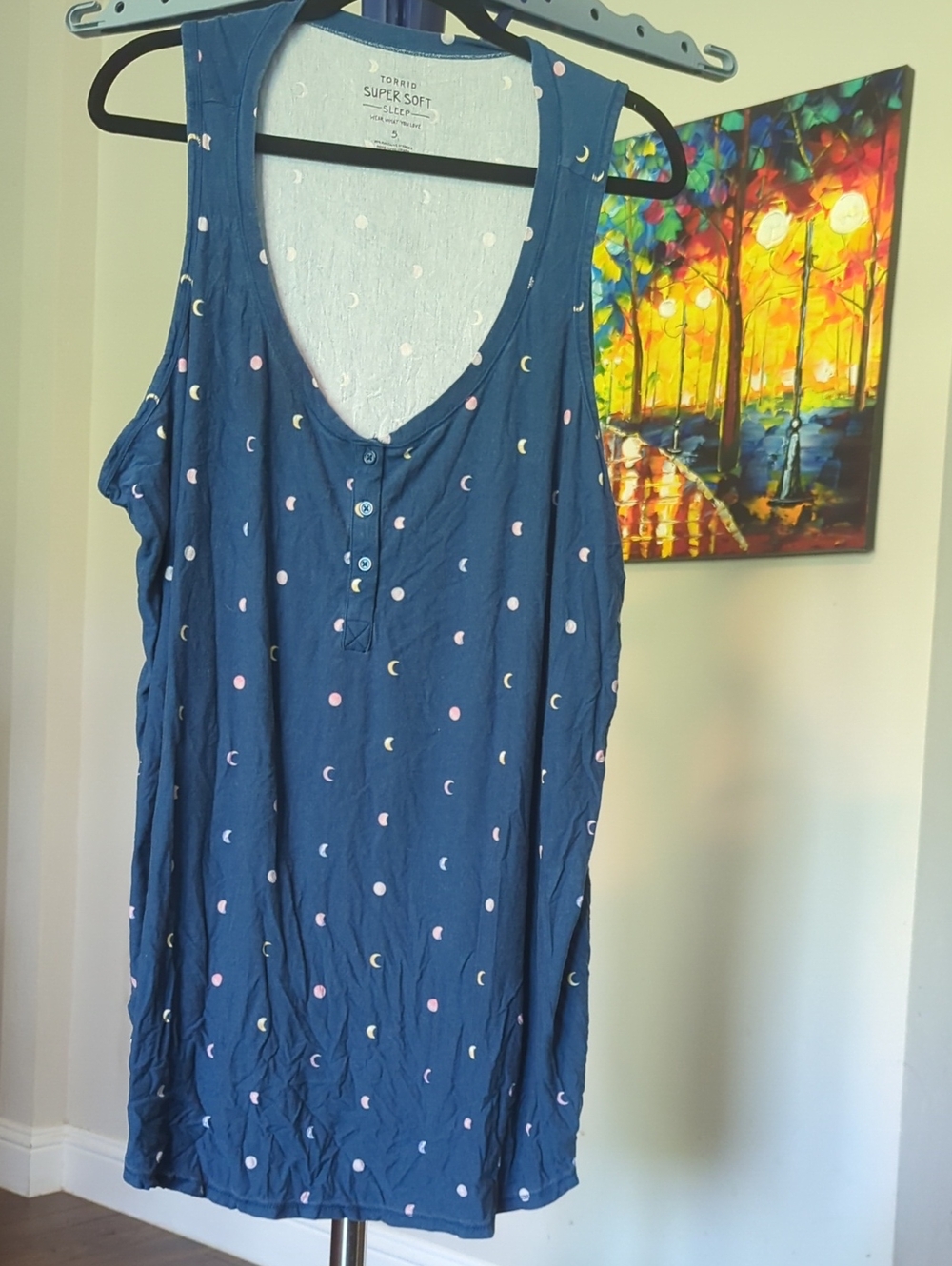 torrid Navy Sleeveless Moon & Dot Sleep Tank #1